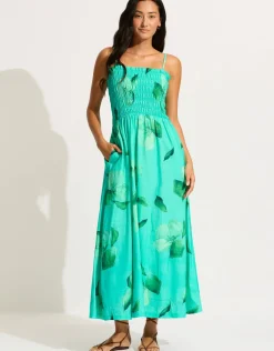 Secret Garden Shirred Maxi Dress - Jade