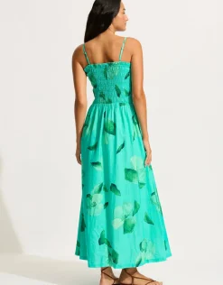 Secret Garden Shirred Maxi Dress - Jade