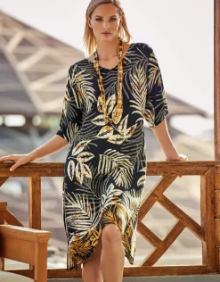 Seductive Leaves Tunic - Black Ivory