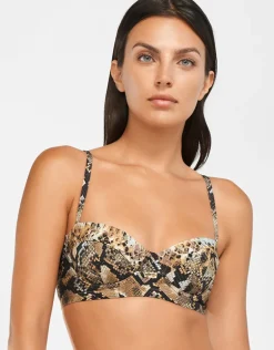 Serpent Underwired Balconet Bikini Top - Python