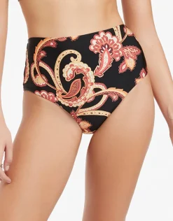 Silk Road High Waist Bikini Pant - Black