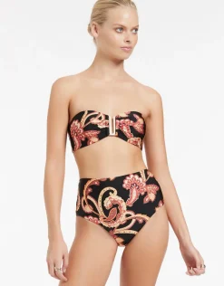 Silk Road High Waist Bikini Pant - Black