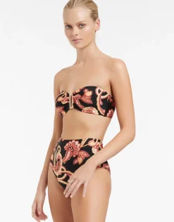 Silk Road High Waist Bikini Pant - Black