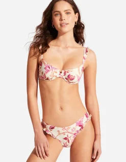 Silk Road Underwire Bra Bikini Top - Pink