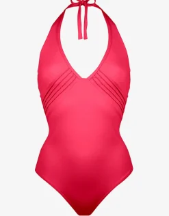 Softline Plunge Halter Swimsuit - Watermelon
