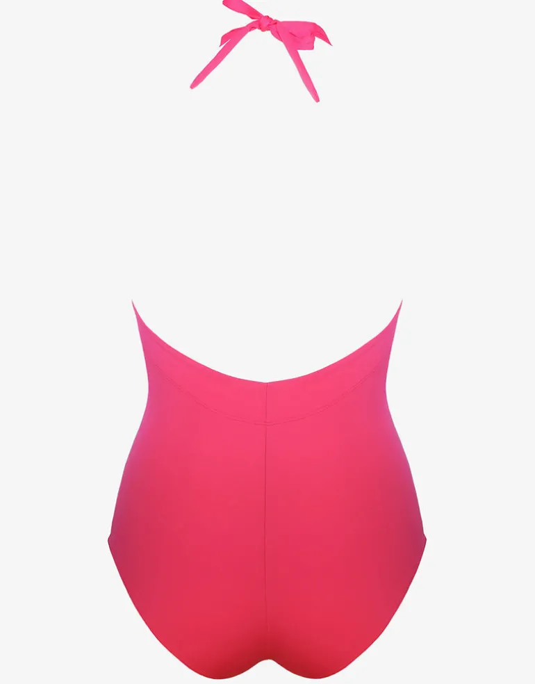 Softline Plunge Halter Swimsuit - Watermelon