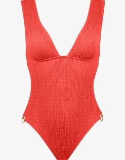 Solid Crush Swimsuit - Fiery Coral