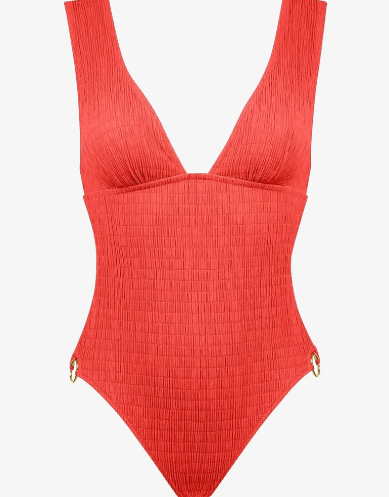 Solid Crush Swimsuit - Fiery Coral