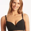 Spinnaker Moulded Underwired Bikini Top - Black
