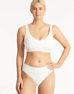 Spinnaker Roll Band Bikini Pant - White