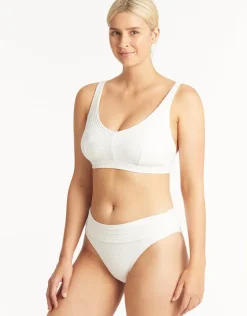 Spinnaker Roll Band Bikini Pant - White