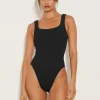Square Neck Swimsuit - Black