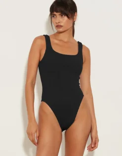 Square Neck Swimsuit - Black