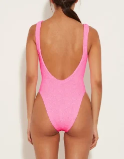 Square Neck Swimsuit - Bubblegum Pink