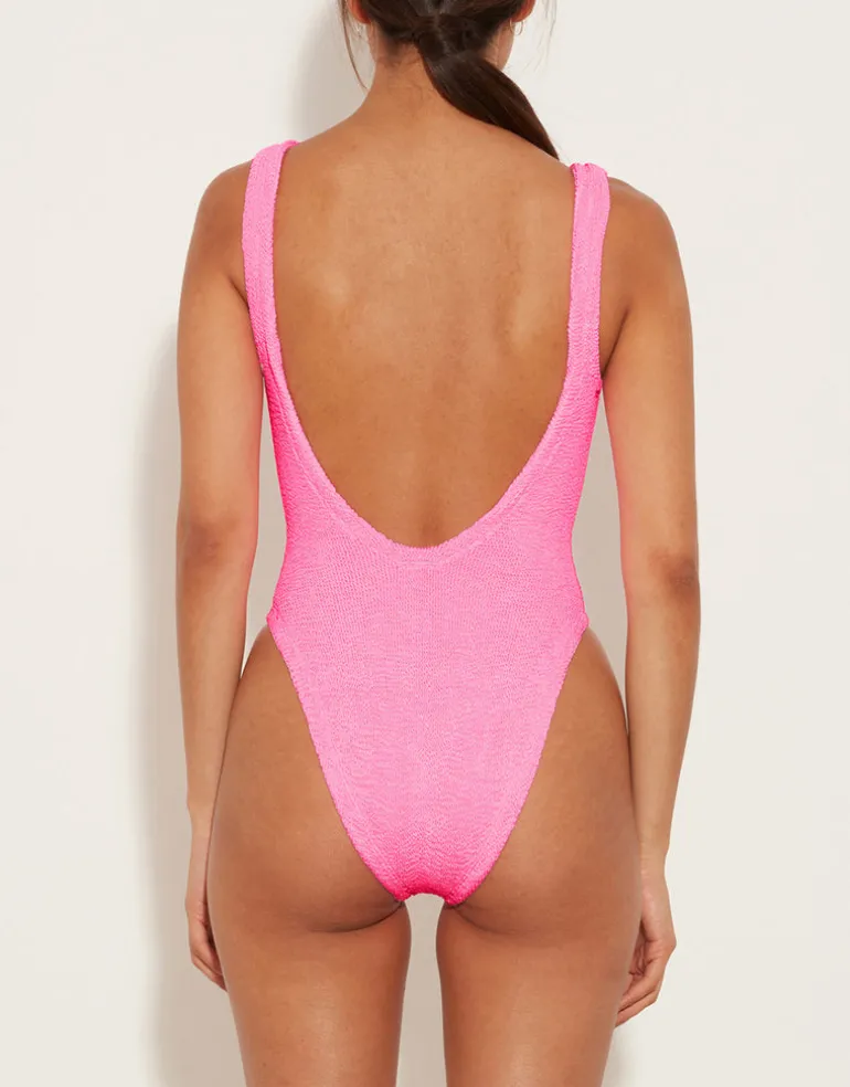 Square Neck Swimsuit - Bubblegum Pink