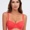 Stella Balcony Bikini Top - Coral