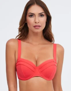 Stella Balcony Bikini Top - Coral