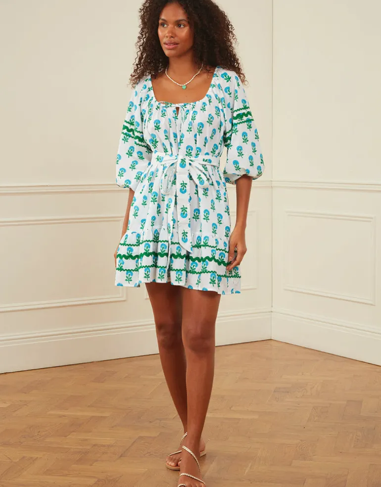 Stella Dress - Aqua Marigold