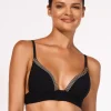 Stratum Bralette Bikini Top - Black Sand