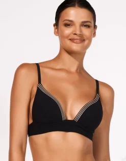 Stratum Bralette Bikini Top - Black Sand