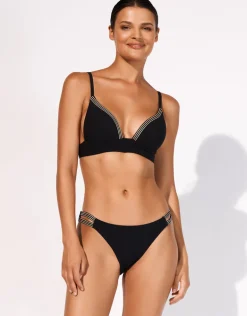 Stratum Bralette Bikini Top - Black Sand