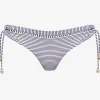 Strawberry Kiss Tie Side Bikini Pant - White Night Blue
