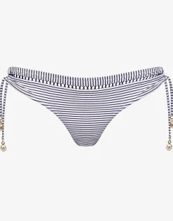 Strawberry Kiss Tie Side Bikini Pant - White Night Blue