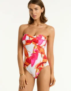 Sublime Twist Bandeau Swimsuit - Flame