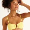 Sun Lace Myero Ring Bandeau Bikini Top - Yellow