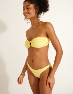 Sun Lace Myero Ring Bandeau Bikini Top - Yellow