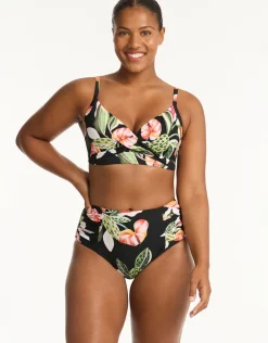 Sundown High Waist Gathered Side Bikini Pant