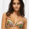 Sunset Florals Underwired Bikini Top - Warm Olive