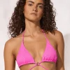 Supernova Strappy Triangle Bikini Top - Superpink