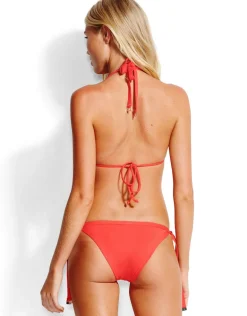 Swim Brazilian Tie Side Bikini Bottom - Chilli Red