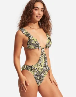 Take Flight Cut Out Swimsuit - Mandarin