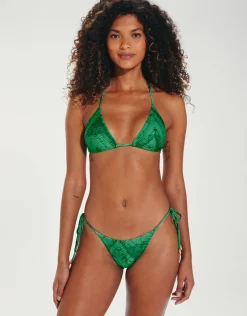 Tamale Jaque T-Back Tri Bikini Top - Green