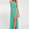 Tassel Slit Dress - Mint