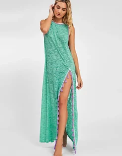 Tassel Slit Dress - Mint