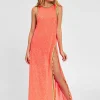 Tassel Slit Dress - Watermelon