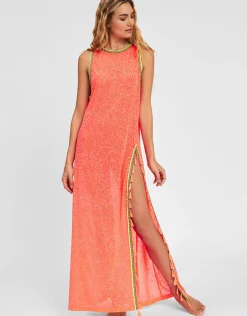 Tassel Slit Dress - Watermelon