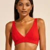 The Bloom Bralette Bikini Top - Radiant Red