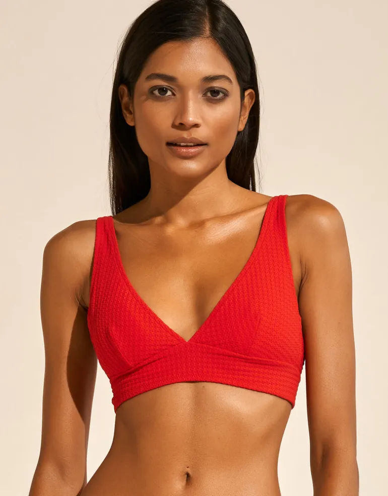 The Bloom Bralette Bikini Top - Radiant Red