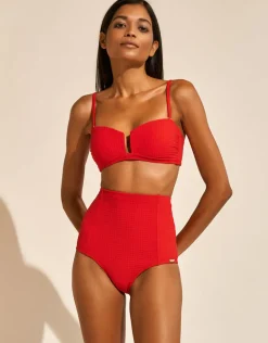 The Bloom High Waist Bikini Pant - Radiant Red