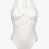 The White Collection Halter Swimsuit - Natural White