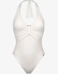 The White Collection Halter Swimsuit - Natural White