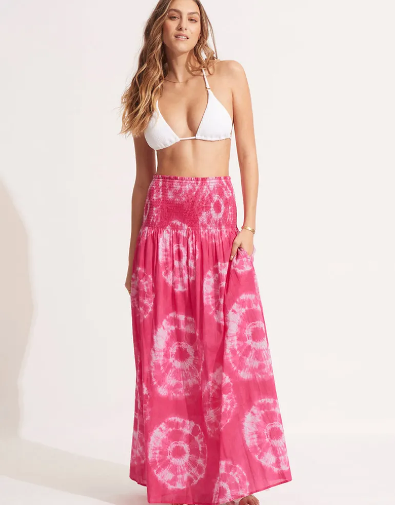Tie Dye Skirt Dress - Rose Pink