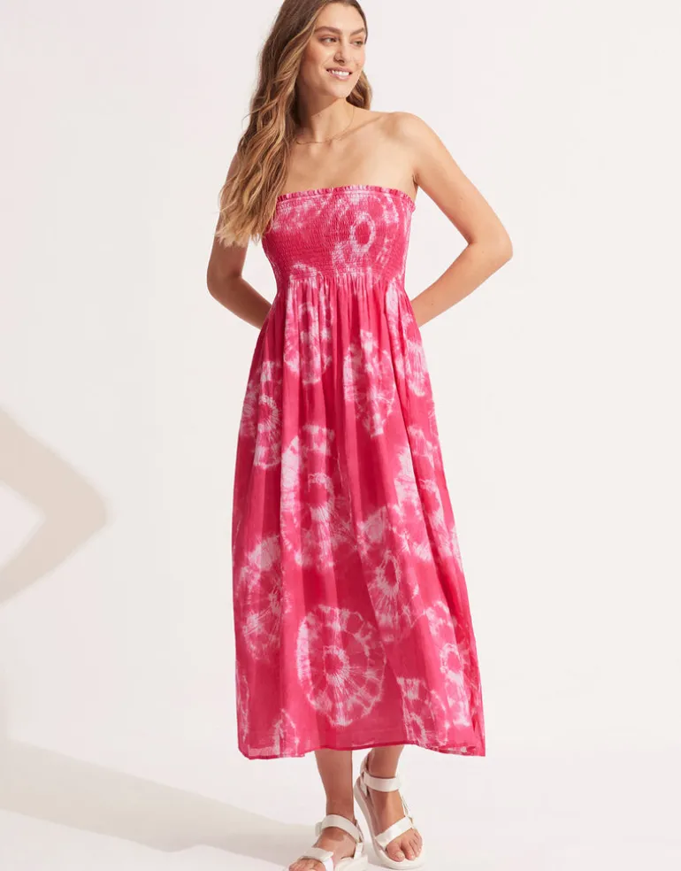 Tie Dye Skirt Dress - Rose Pink