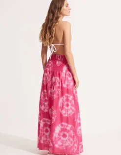 Tie Dye Skirt Dress - Rose Pink