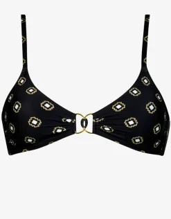 Tiles Craft Bralette Bikini Top - Black Neutrals