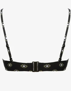 Tiles Craft Bralette Bikini Top - Black Neutrals